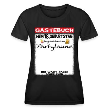 18th Birthday Girl & Boy Guestbook - Women's Functional T-Shirt - black - Front - AI Model Female 172 light (172cm)