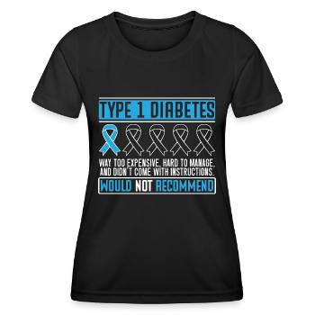 Diabetes-bewusstsein T1d Diabetiker-insulin Typ 1 - Frauen Funktions-T-Shirt - Schwarz - Vorne - AI Model Female 172 light (172cm)