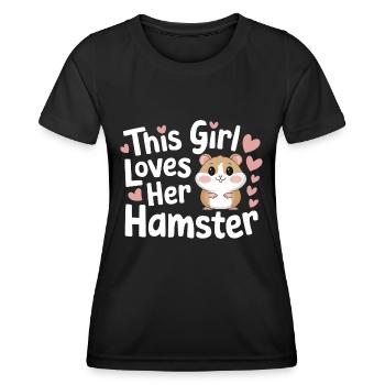 Hamster - Frauen Funktions-T-Shirt - Schwarz - Vorne - AI Model Female 172 light (172cm)