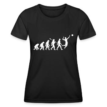 Evolution - Volleyball - Volleyballer - Frauen Funktions-T-Shirt - Schwarz - Vorne - AI Model Female 172 light (172cm)