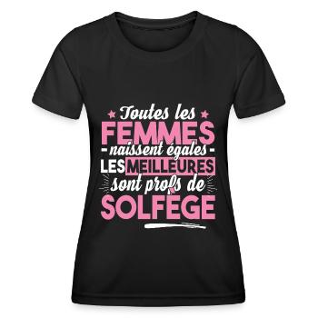 Solfège Prof Professeur Métier Musique Chant - T-shirt sport Femme - noir - Devant - AI Model Female 172 light (172cm)