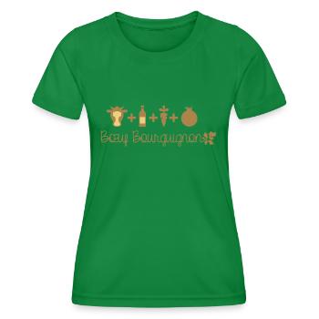 Bourgogne Boeuf Bourguignon - T-shirt sport Femme - vert - Devant - AI Model Female 172 dark (172cm)