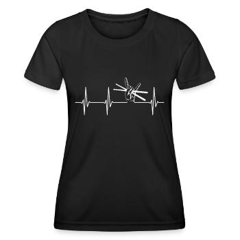 Drummer Heartbeat Drums Drumsticks - T-shirt sport Femme - noir - Devant - AI Model Female 172 light (172cm)