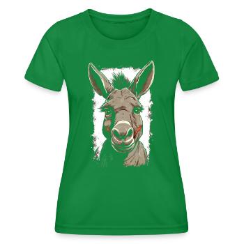 Esel Eselchen Maultier Muli - Frauen Funktions-T-Shirt - Kelly Green - Vorne - AI Model Female 172 dark (172cm)