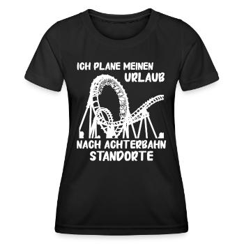 Achterbahn Freizeitpark Roller Coaster - Frauen Funktions-T-Shirt - Schwarz - Vorne - AI Model Female 172 light (172cm)