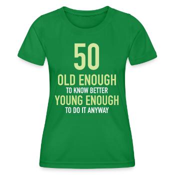 Gift 50 Years Birthday Child - Women's Functional T-Shirt - kelly green - Front - AI Model Female 172 dark (172cm)
