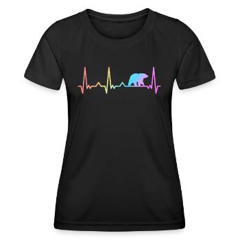 Ours, Grizzlis, Ours brun, Ours - T-shirt sport Femme - noir - Devant - AI Model Female 172 light (172cm)