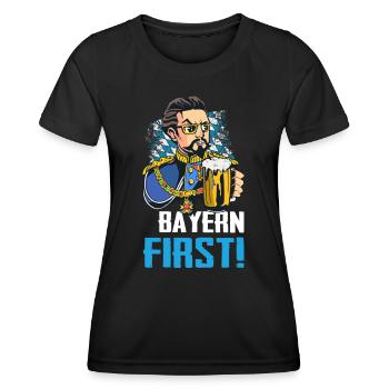 État libre de Bavière Bavarois - T-shirt sport Femme - noir - Devant - AI Model Female 172 light (172cm)