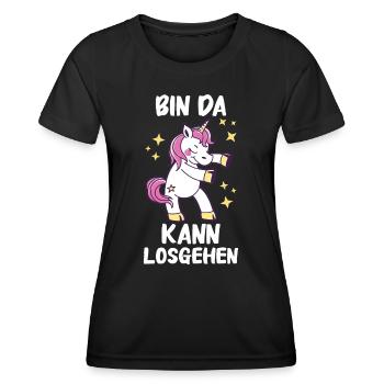 Einhorn Einhörner Fabelwesen Mystisch - Frauen Funktions-T-Shirt - Schwarz - Vorne - AI Model Female 172 light (172cm)