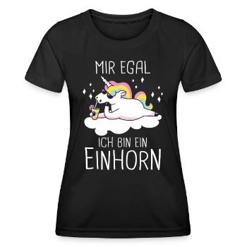 Einhorn Einhörner Fabelwesen Mystisch - Frauen Funktions-T-Shirt - Schwarz - Vorne - AI Model Female 172 light (172cm)