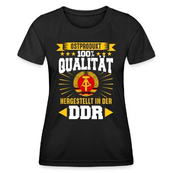 Ostdeutschland Osten Ossi DDR Heimat Ostblock - Frauen Funktions-T-Shirt - Schwarz - Vorne - AI Model Female 172 light (172cm)