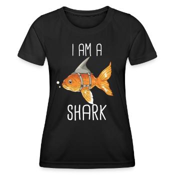 Requin, Océan, Requin tigre, Animal, Poisson - T-shirt sport Femme - noir - Devant - AI Model Female 172 light (172cm)