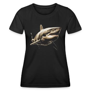 Requin, Océan, Requin tigre, Animal, Poisson - T-shirt sport Femme - noir - Devant - AI Model Female 172 light (172cm)