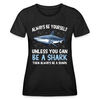 Requin, Océan, Requin tigre, Animal, Poisson - T-shirt sport Femme - noir - Devant - AI Model Female 172 light (172cm)