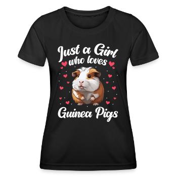 Meerschweinchen - Frauen Funktions-T-Shirt - Schwarz - Vorne - AI Model Female 172 light (172cm)