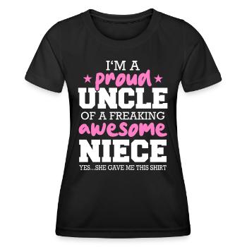 Oncle Fmilie Grand-oncle Oncle - T-shirt sport Femme - noir - Devant - AI Model Female 172 light (172cm)