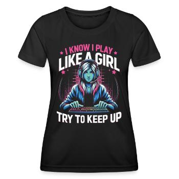 Gamer Gaming Video Games Console Controller - Women's Functional T-Shirt - black - Front - AI Model Female 172 light (172cm)