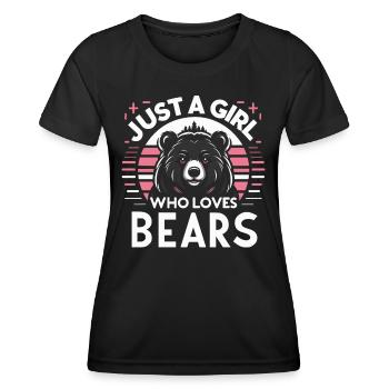 Ours, Grizzly, Ours brun, Ours - T-shirt sport Femme - noir - Devant - AI Model Female 172 light (172cm)