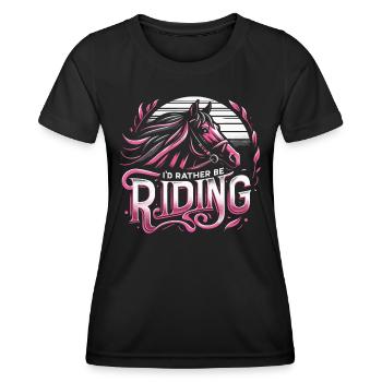 Horse Riding Horse Riding Horse Riding Jump Riding - Women's Functional T-Shirt - black - Front - AI Model Female 172 light (172cm)