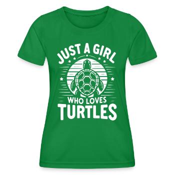 Schildkröte Meeresschildkröte Schildkröten Tier - Frauen Funktions-T-Shirt - Kelly Green - Vorne - AI Model Female 172 dark (172cm)