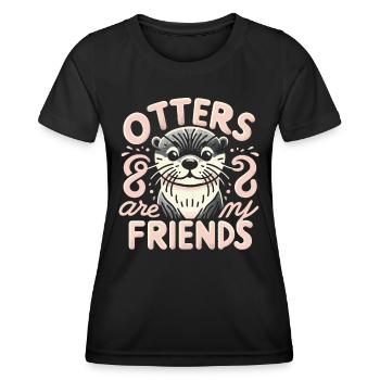 Loutre Loutre Loutre de mer - T-shirt sport Femme - noir - Devant - AI Model Female 172 light (172cm)