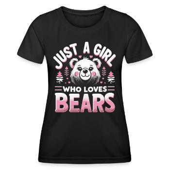 Ours, Grizzly, Ours brun, Ours - T-shirt sport Femme - noir - Devant - AI Model Female 172 light (172cm)