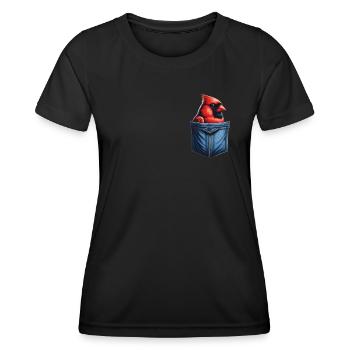 Cardinal Rouge Cardinal Oiseau Rouge Cardinal - T-shirt sport Femme - noir - Devant - AI Model Female 172 light (172cm)