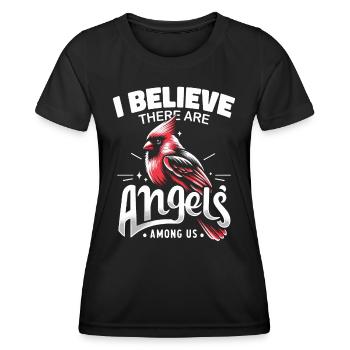 Cardinal Rouge Cardinal Oiseau Rouge Cardinal - T-shirt sport Femme - noir - Devant - AI Model Female 172 light (172cm)
