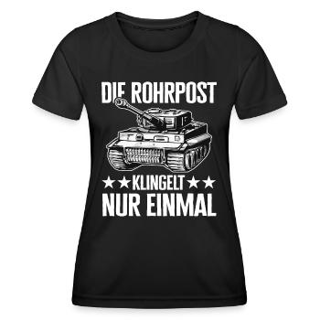 Panzer Kampfpanzer Panzerkampfwagen Panzerfahrer - Frauen Funktions-T-Shirt - Schwarz - Vorne - AI Model Female 172 light (172cm)