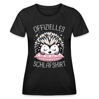 Igel Weißbauchigel Tier Stachel Igel - Frauen Funktions-T-Shirt - Schwarz - Vorne - AI Model Female 172 light (172cm)