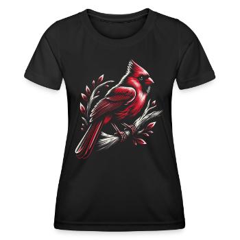 Cardinal Rouge Cardinal Oiseau Rouge Cardinal - T-shirt sport Femme - noir - Devant - AI Model Female 172 light (172cm)