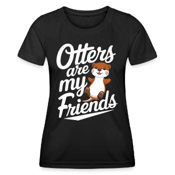 Loutre Loutre Loutre de mer - T-shirt sport Femme - noir - Devant - AI Model Female 172 light (172cm)