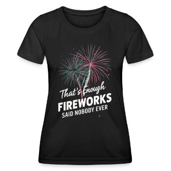 Pyrotechniker Feuerwerk Pyrotechnik - Frauen Funktions-T-Shirt - Schwarz - Vorne - AI Model Female 172 light (172cm)
