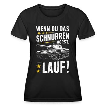 Panzer Kampfpanzer Panzerkampfwagen Panzerfahrer - Frauen Funktions-T-Shirt - Schwarz - Vorne - AI Model Female 172 light (172cm)