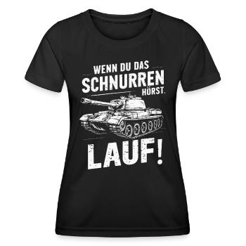 Panzer Kampfpanzer Panzerkampfwagen Panzerfahrer - Frauen Funktions-T-Shirt - Schwarz - Vorne - AI Model Female 172 light (172cm)