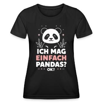 Panda Panda Ours Pandas - T-shirt sport Femme - noir - Devant - AI Model Female 172 light (172cm)