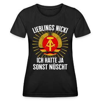 East Germany East East East GDR Home Eastern Bloc - Women's Functional T-Shirt - black - Front - AI Model Female 172 light (172cm)