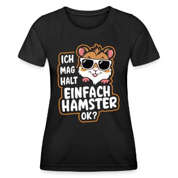Hamster Hamster doré Hamster nain - T-shirt sport Femme - noir - Devant - AI Model Female 172 light (172cm)