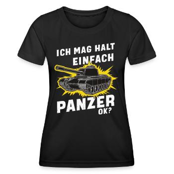 Panzer Kampfpanzer Panzerkampfwagen Panzerfahrer - Frauen Funktions-T-Shirt - Schwarz - Vorne - AI Model Female 172 light (172cm)