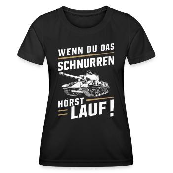 Panzer Kampfpanzer Panzerkampfwagen Panzerfahrer - Frauen Funktions-T-Shirt - Schwarz - Vorne - AI Model Female 172 light (172cm)