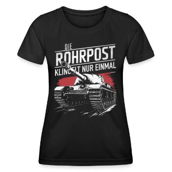 Panzer Kampfpanzer Panzerkampfwagen Panzerfahrer - Frauen Funktions-T-Shirt - Schwarz - Vorne - AI Model Female 172 light (172cm)