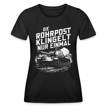 Panzer Kampfpanzer Panzerkampfwagen Panzerfahrer - Frauen Funktions-T-Shirt - Schwarz - Vorne - AI Model Female 172 light (172cm)