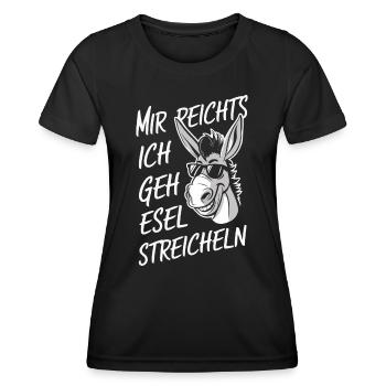 Esel Eselchen Maultier Muli - Frauen Funktions-T-Shirt - Schwarz - Vorne - AI Model Female 172 light (172cm)