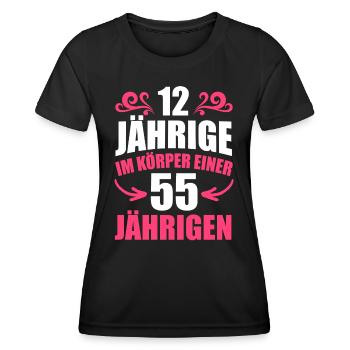Geburtstagsgeschenk 55 Jahre Geburtstagskind - Frauen Funktions-T-Shirt - Schwarz - Vorne - AI Model Female 172 light (172cm)