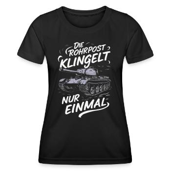 Panzer Kampfpanzer Panzerkampfwagen Panzerfahrer - Frauen Funktions-T-Shirt - Schwarz - Vorne - AI Model Female 172 light (172cm)