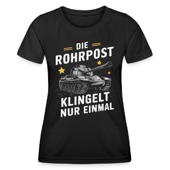 Panzer Kampfpanzer Panzerkampfwagen Panzerfahrer - Frauen Funktions-T-Shirt - Schwarz - Vorne - AI Model Female 172 light (172cm)