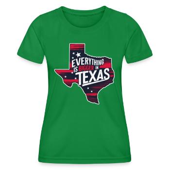 Texas State Texans Texas - T-shirt sport Femme - vert - Devant - AI Model Female 172 dark (172cm)