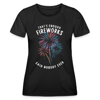 Pyrotechnie Feux d’artifice Pyrotechnie - T-shirt sport Femme - noir - Devant - AI Model Female 172 light (172cm)
