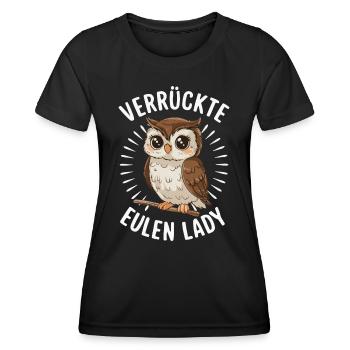 Nachteule Eule Eulen Vogel - Frauen Funktions-T-Shirt - Schwarz - Vorne - AI Model Female 172 light (172cm)