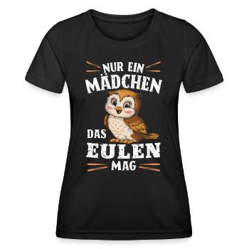 oiseau de nuit hibou hibou oiseau - T-shirt sport Femme - noir - Devant - AI Model Female 172 light (172cm)
